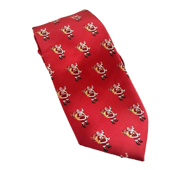 Hallmark Holiday Traditions Santa Claus Christmas Red  Polyester Neck Tie 58" - Picture 1 of 5